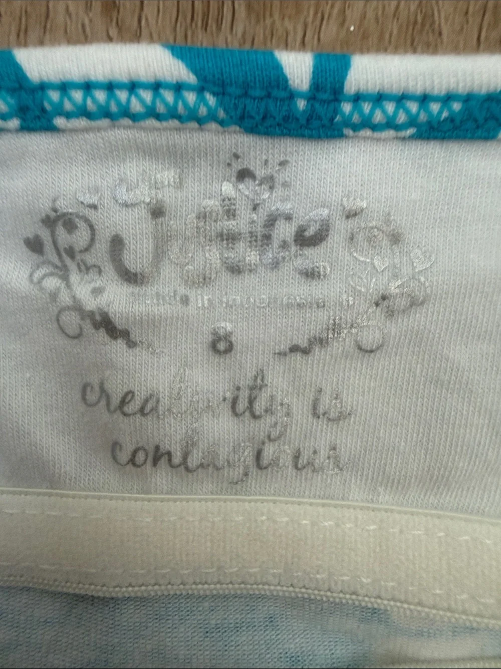 Justice Blue & White Floral Embellished Tank Top with Adjustable Straps